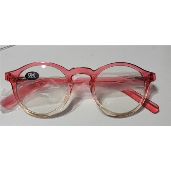 EyeKepper Sheer Red 1.25 Round Frame Anti Blue Light Reading Glasses 113239 - Picture 1 of 3